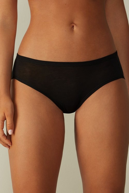 Intimissimi Ultralight Supima® Cotton Briefs Black - 019 - Black | 1096KSXBQ