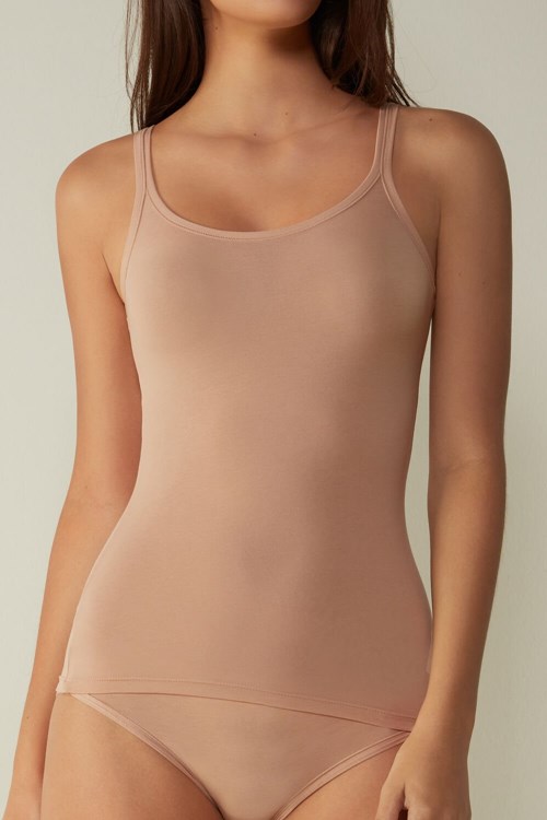 Intimissimi Ultralight Supima® Cotton Top Natural - 044 - Soft Beige | 2547NWUOG