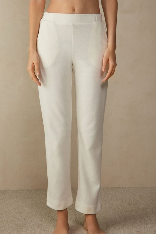 Intimissimi Warm Cuddles Full Length Pants White - 2986 - Cream | 4267RBZQL