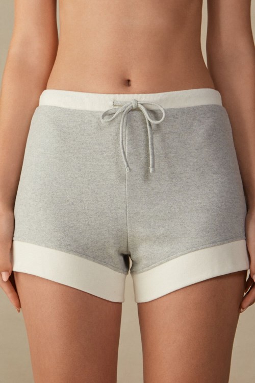 Intimissimi Warm Cuddles Shorts Grey - 153j - Grey Heather / Creamy White | 6201VOTNZ