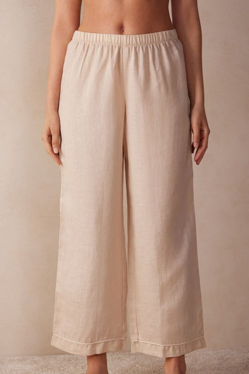 Intimissimi Yacht Night Linen Pants Natural - 913i - Rope Beige | 9715JPZRE