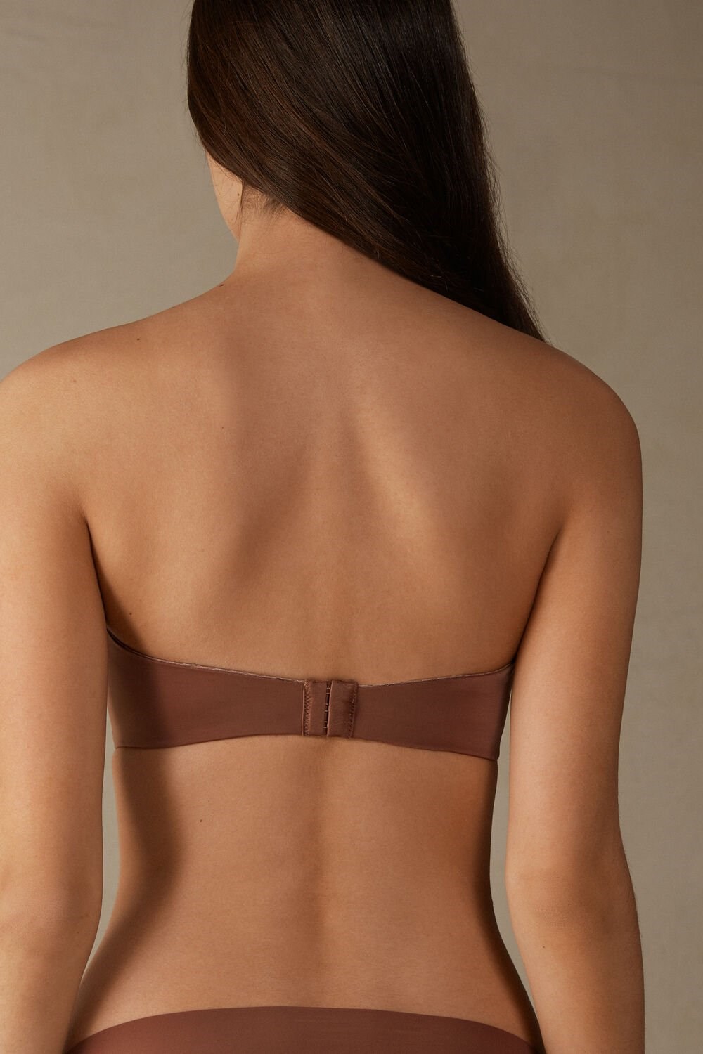 Intimissimi Anna Bandeau Bra in Ultralight Microfiber Natural - 502i - Dark Beige | 8976EJGAF