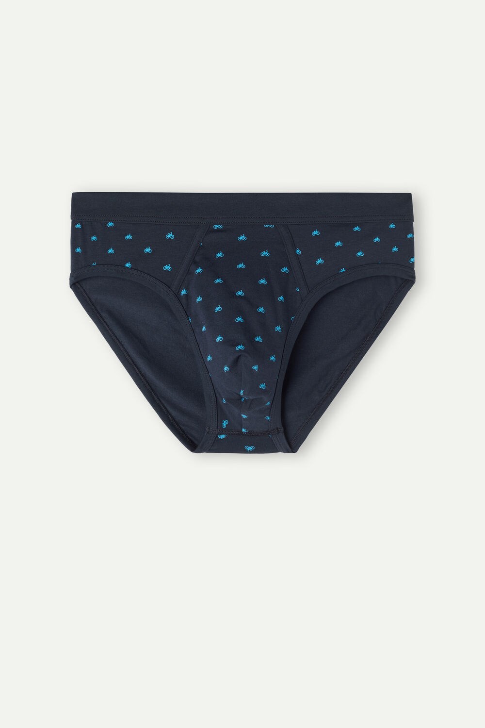 Intimissimi Bicycle Briefs in Stretch Supima® Cotton Blue - 178j - Midnight Blue Bike Print | 3504BGUIP