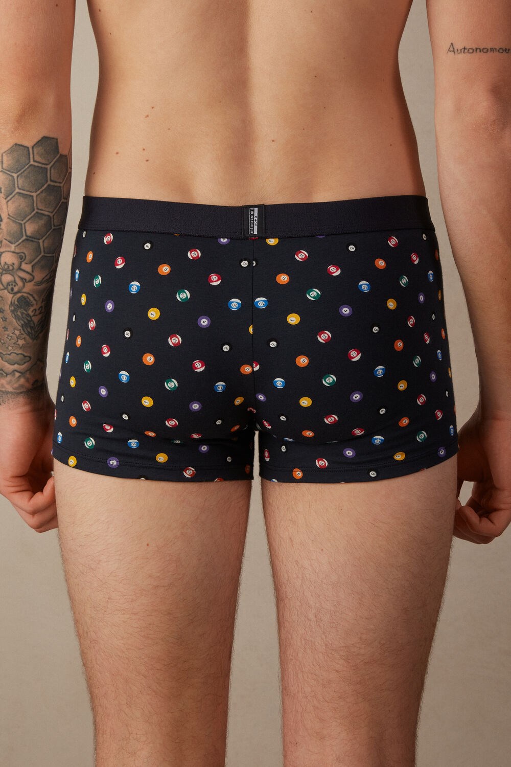 Intimissimi Billiard Boxers in Stretch Supima® Cotton Blue - 179j - Midnight Blue Billiards Print | 7035PQJTS