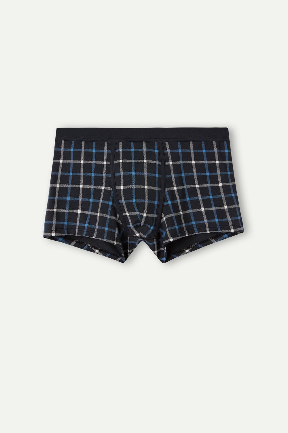 Intimissimi Blue Checkered Boxers in Stretch Supima® Cotton Blue - 169j - Blue Squares | 8461FGVTB