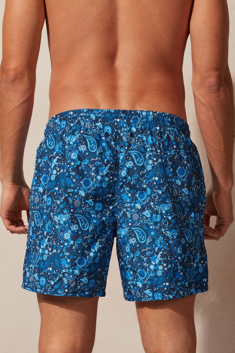 Intimissimi Blue Paisley Print Swim Trunks Blue - 265j - Intense Blue Paisley Print | 2461DAVUX