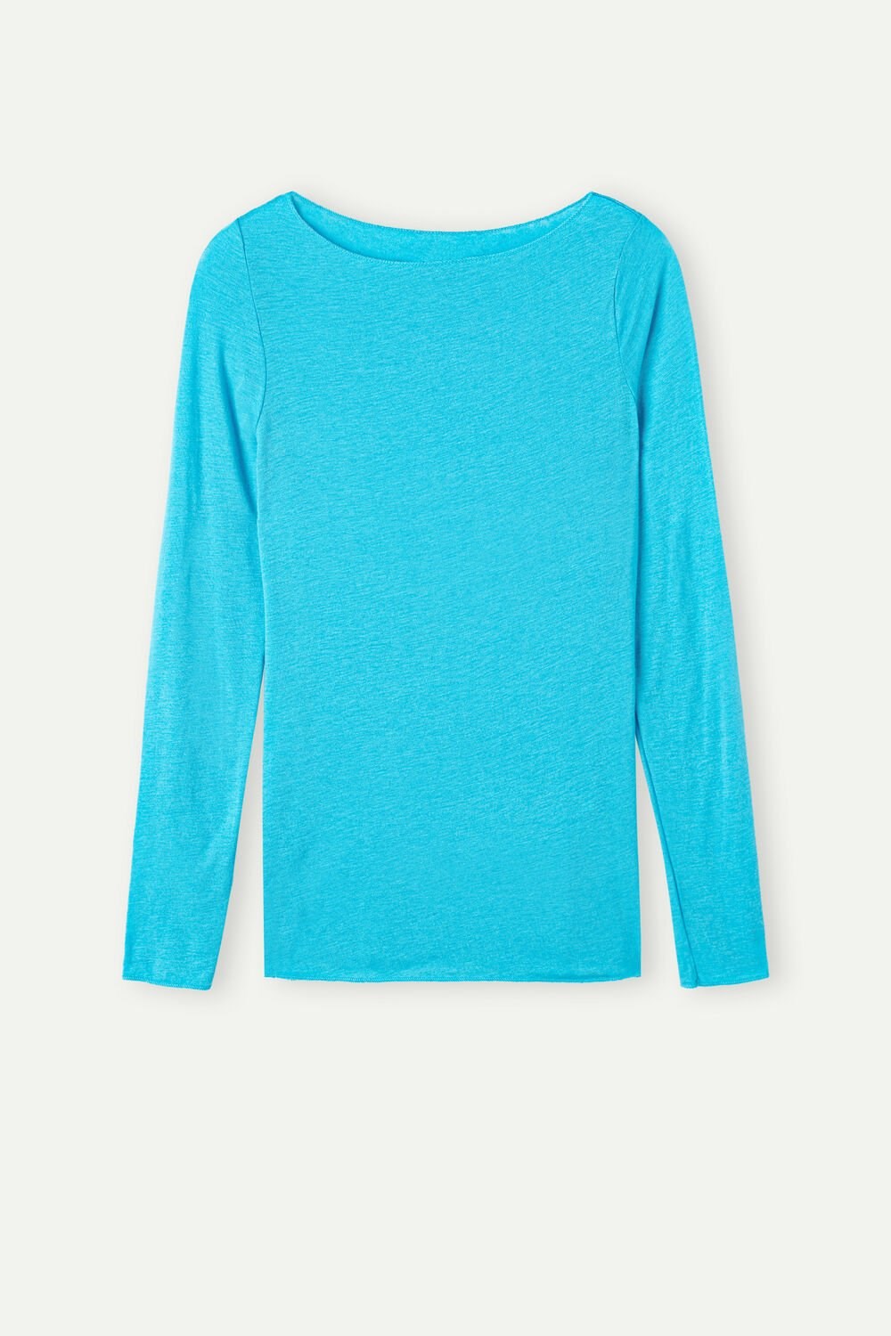 Intimissimi Boat Neck Modal Cashmere Ultralight Top Blue - 210j - Digital Turquoise | 6725SNMYK