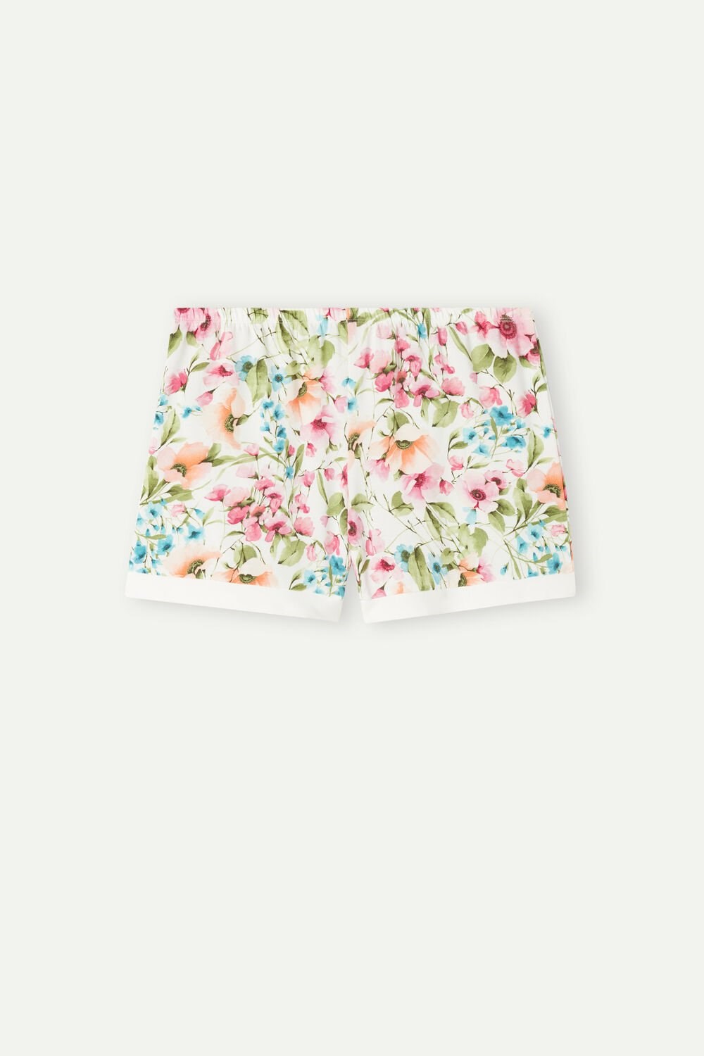 Intimissimi Botanical Lyrics Modal Shorts White - 229j - Small Botanical Lyrics Print | 5106ACPJL