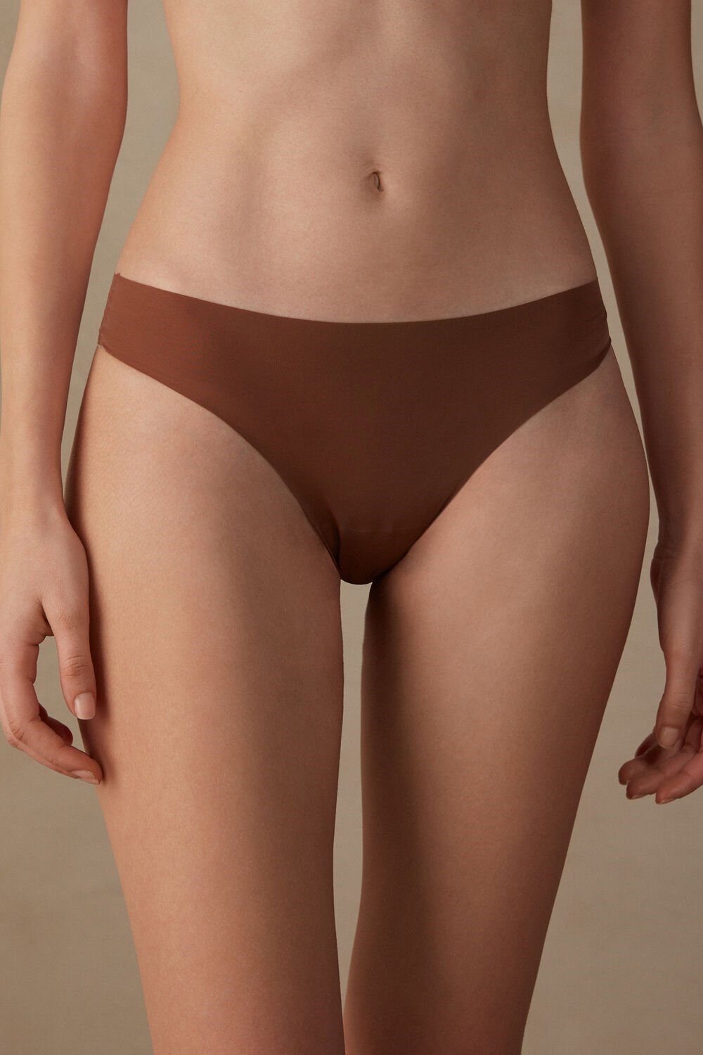 Intimissimi Brazilian Panties in Seamless Ultra Light Microfiber Natural - 502i - Dark Beige | 4350UYNRZ