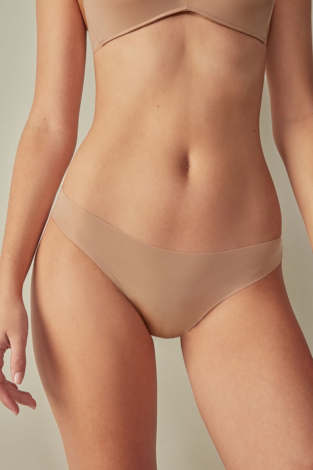 Intimissimi Brazilian Panties in Seamless Ultra Light Microfiber Natural - 044 - Soft Beige | 7940JFNPQ