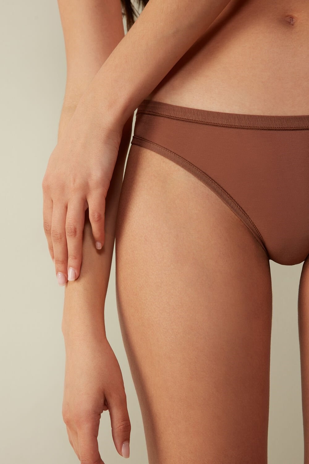 Intimissimi Brazilian Panties in Ultralight Supima® Cotton Natural - 502i - Dark Beige | 6320MJCEZ