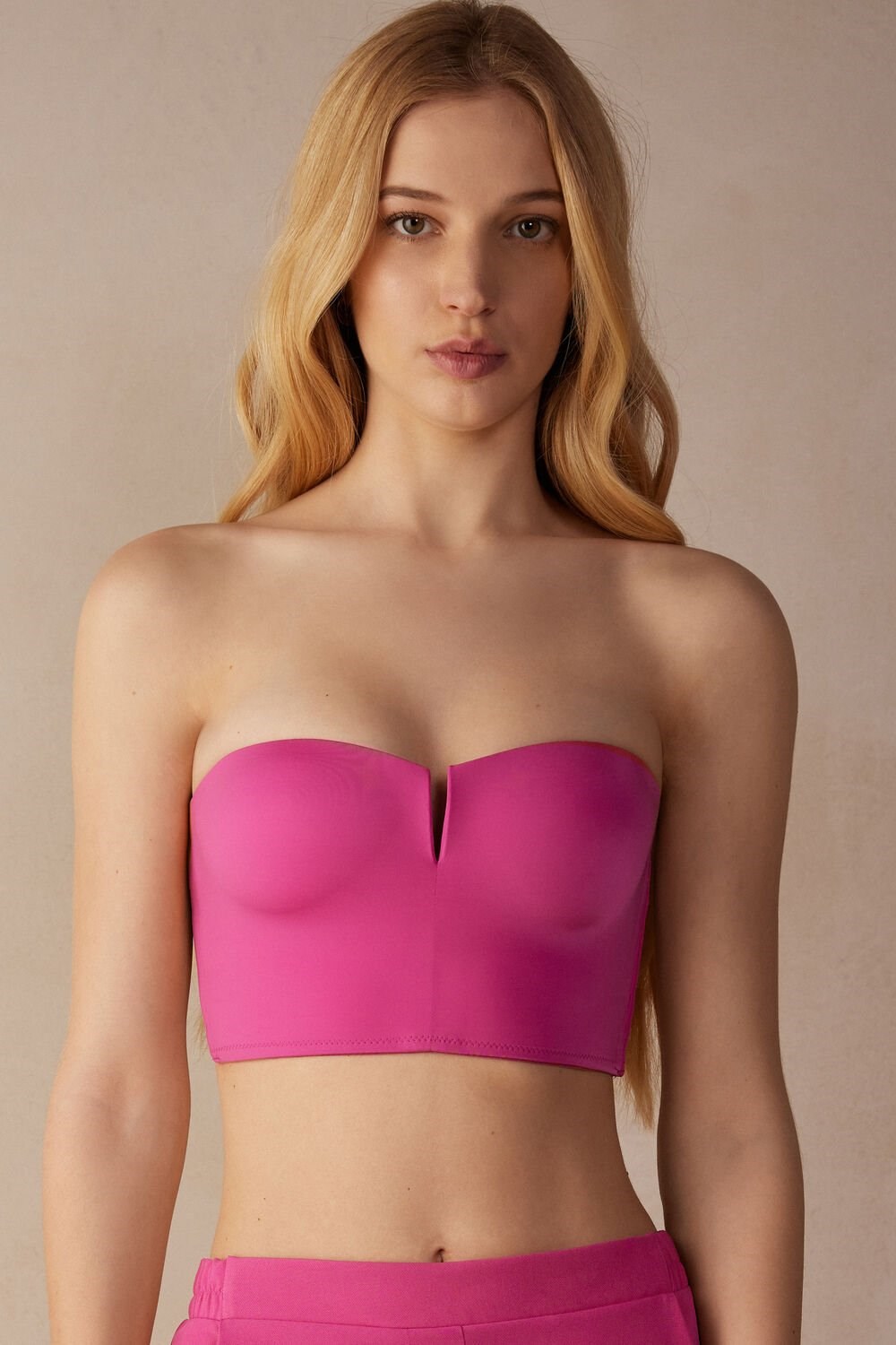 Intimissimi Bustier Bra Top in Ultralight Microfiber Pink - 206j - Valentine Pink | 7103TCGND