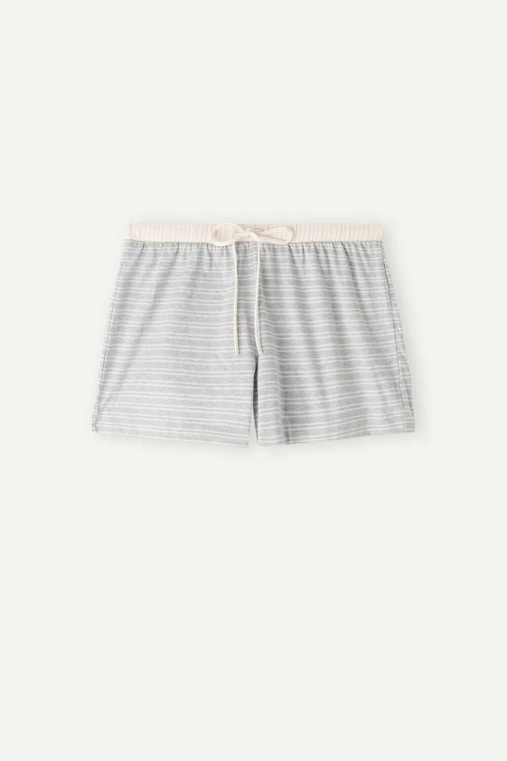 Intimissimi Casual Sunday Shorts White - 224j - Heather Gray / Vanilla Beige Stripe | 8145BVMDT