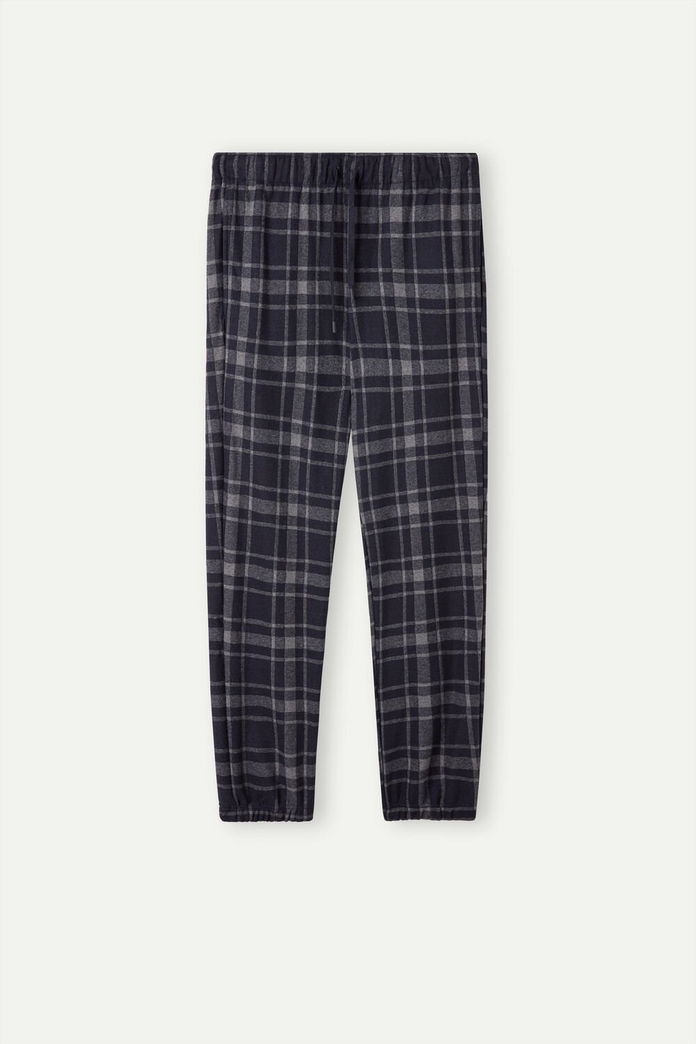 Intimissimi Check Tricot Full Length Pants Blue - 097j - Graphite Grey Heather / Midnight Blue | 5961AMYXB