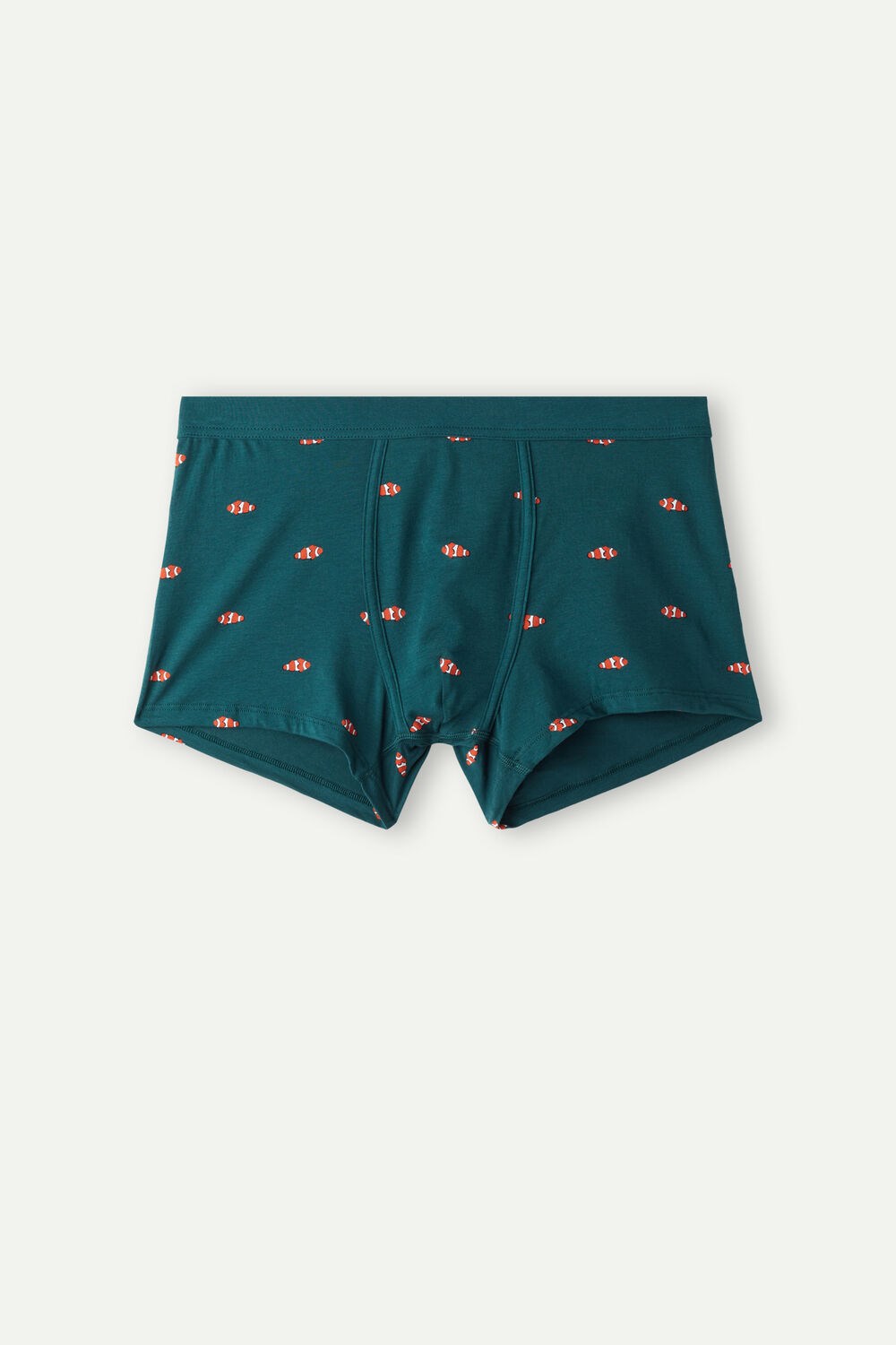 Intimissimi Clownfish Boxers in Natural Fresh Supima® Cotton Green - 308j - Dark Green Clownfish Print | 3069LSPYA