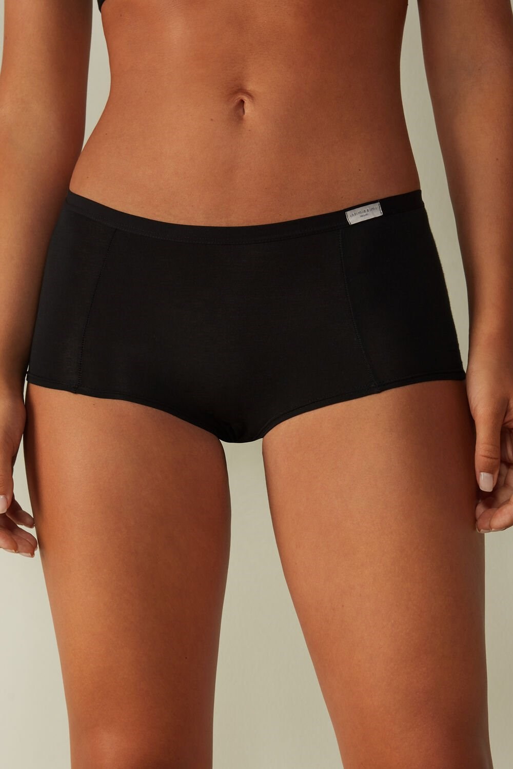 Intimissimi Cotton Boyshorts Black - 019 - Black | 1408XYVBS