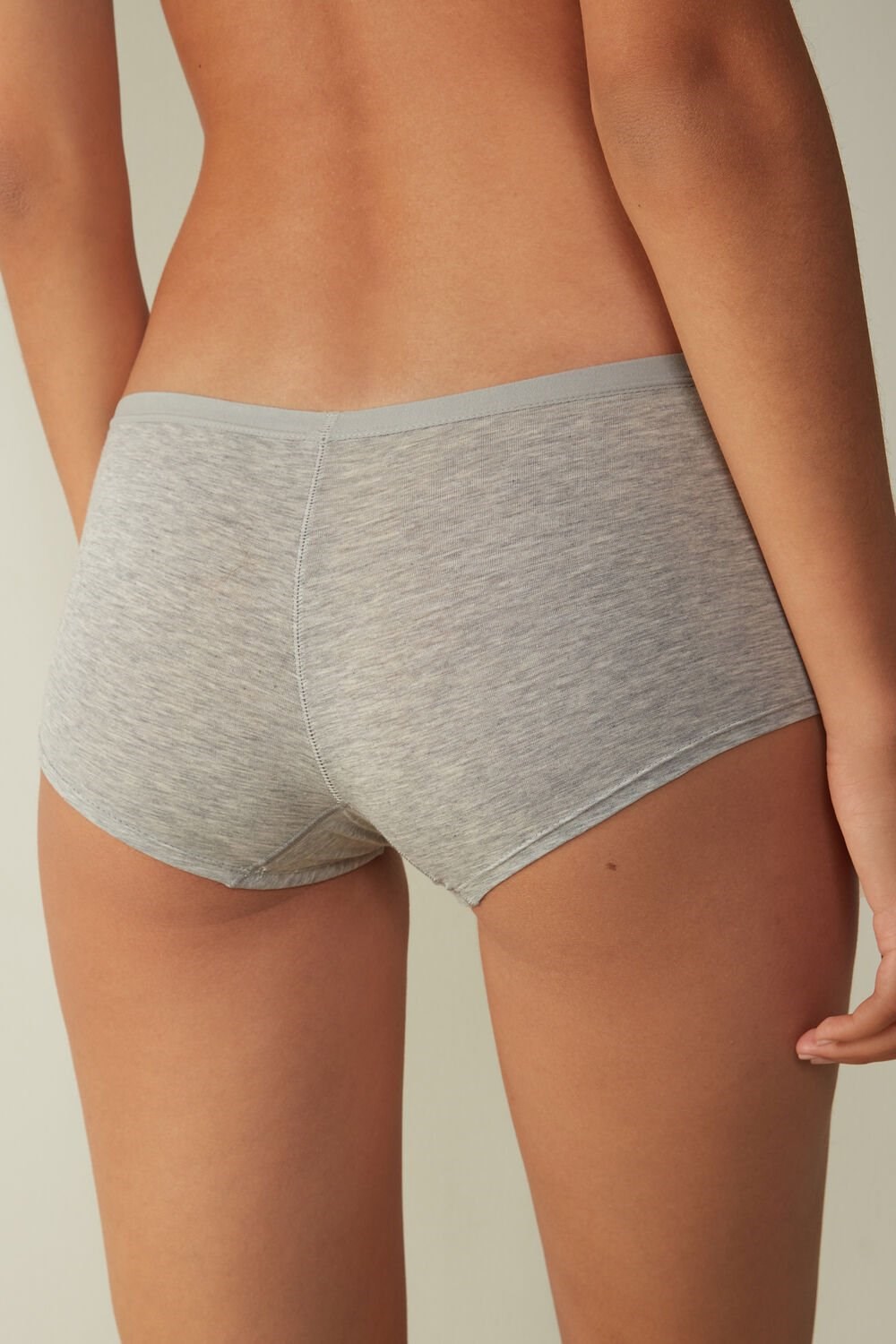 Intimissimi Cotton Boyshorts Grey - 031 - Light Heathered Grey | 9751AOGPX