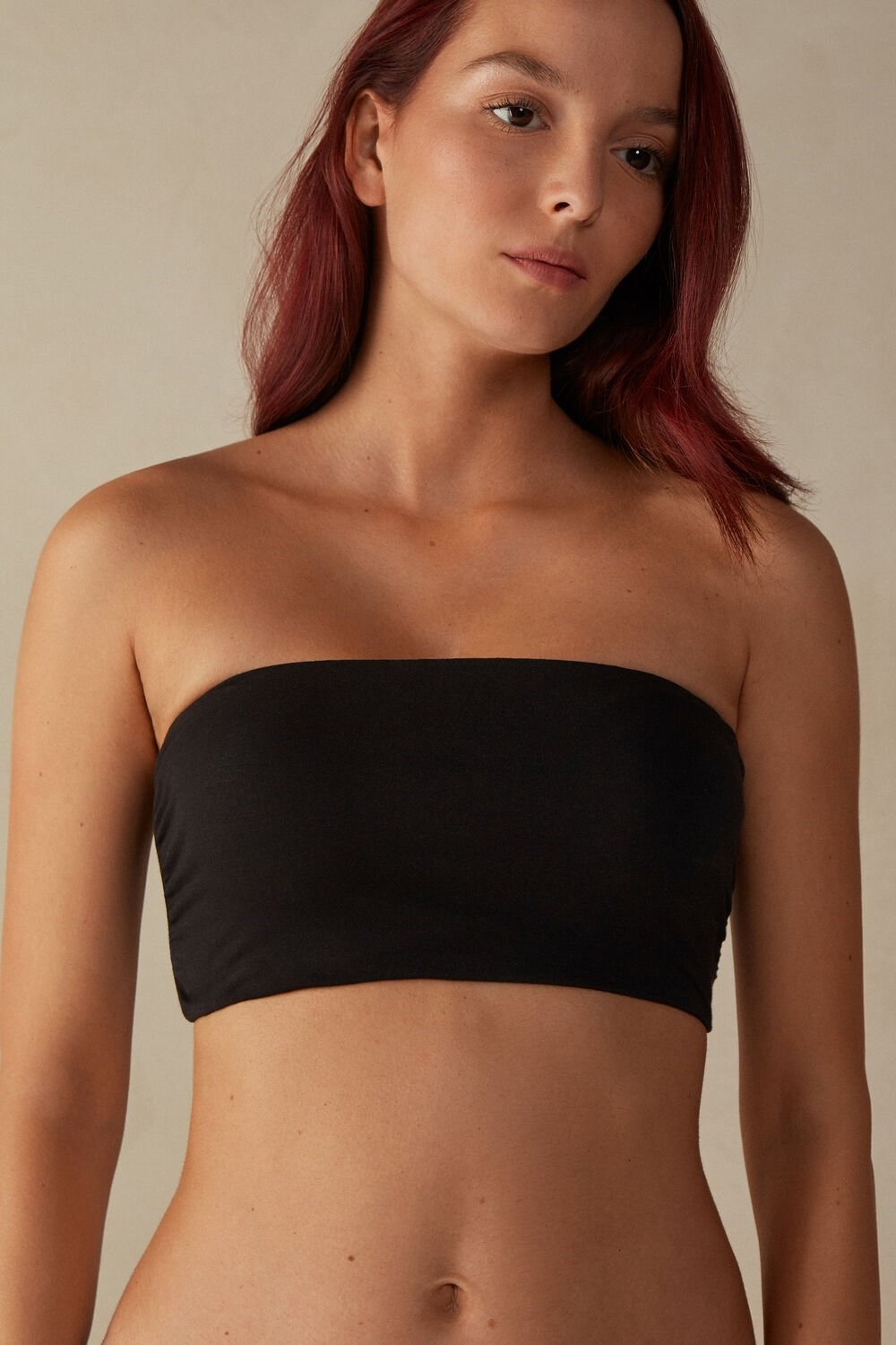 Intimissimi Cotton Bra Top Black - 019 - Black | 2739FQTJZ