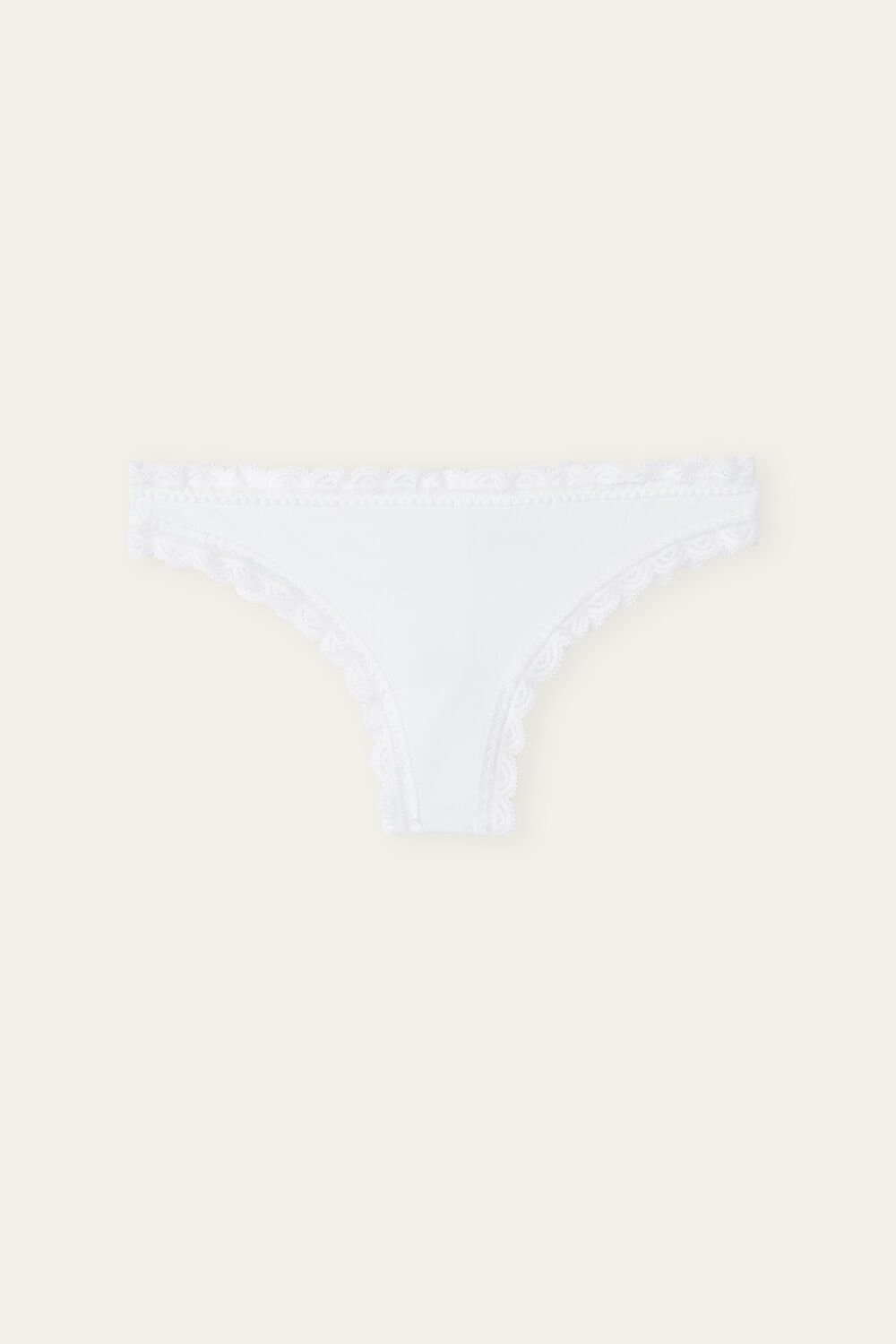 Intimissimi Cotton and Lace Brazilian White - 001 - White | 6375JUSBD