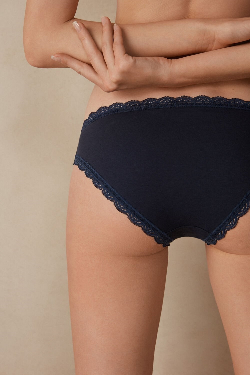 Intimissimi Cotton and Lace Panties Blue - 1467 - Intense Blue | 5380XLVDH