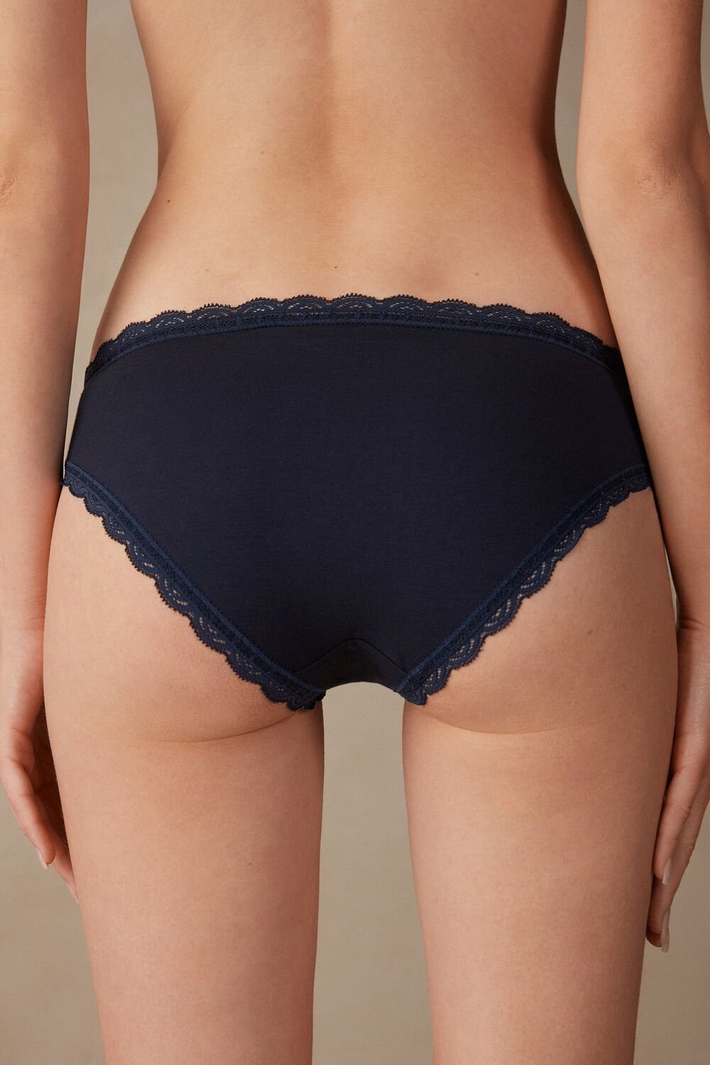 Intimissimi Cotton and Lace Panties Blue - 1467 - Intense Blue | 5380XLVDH