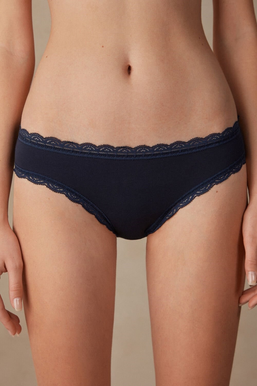 Intimissimi Cotton and Lace Panties Blue - 1467 - Intense Blue | 5380XLVDH