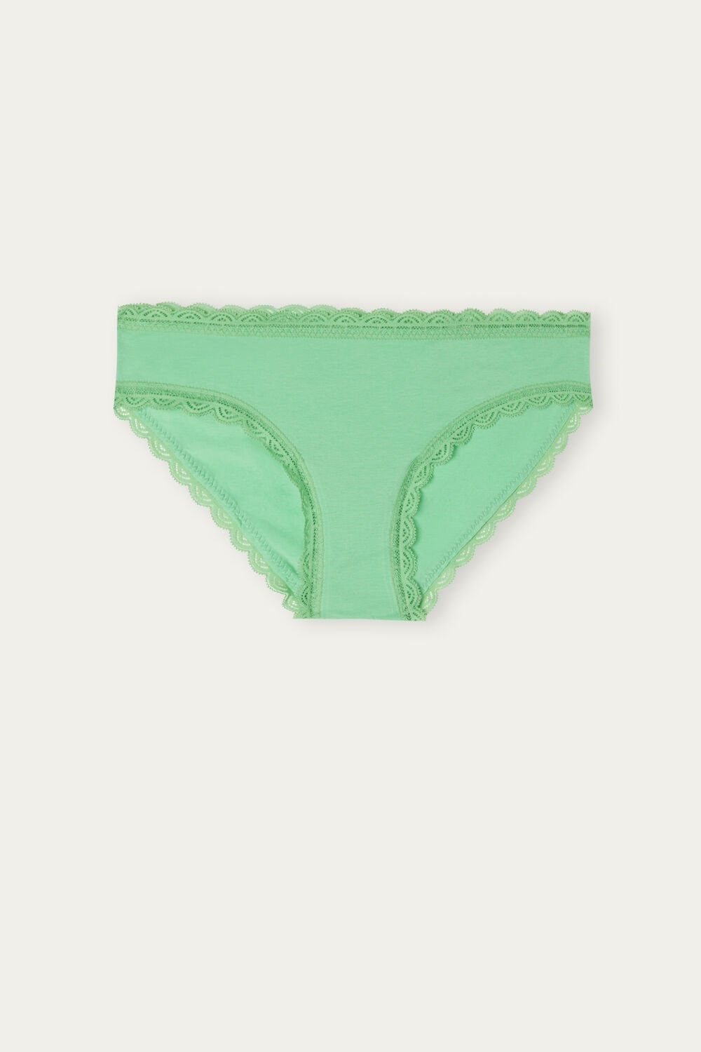 Intimissimi Cotton and Lace Panties Green - 218j - Apple Mint | 9367ICNAB