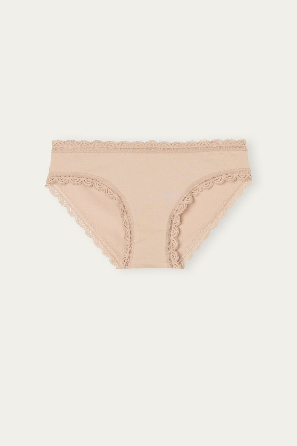 Intimissimi Cotton and Lace Panties Natural - 044 - Soft Beige | 0958FPGJU