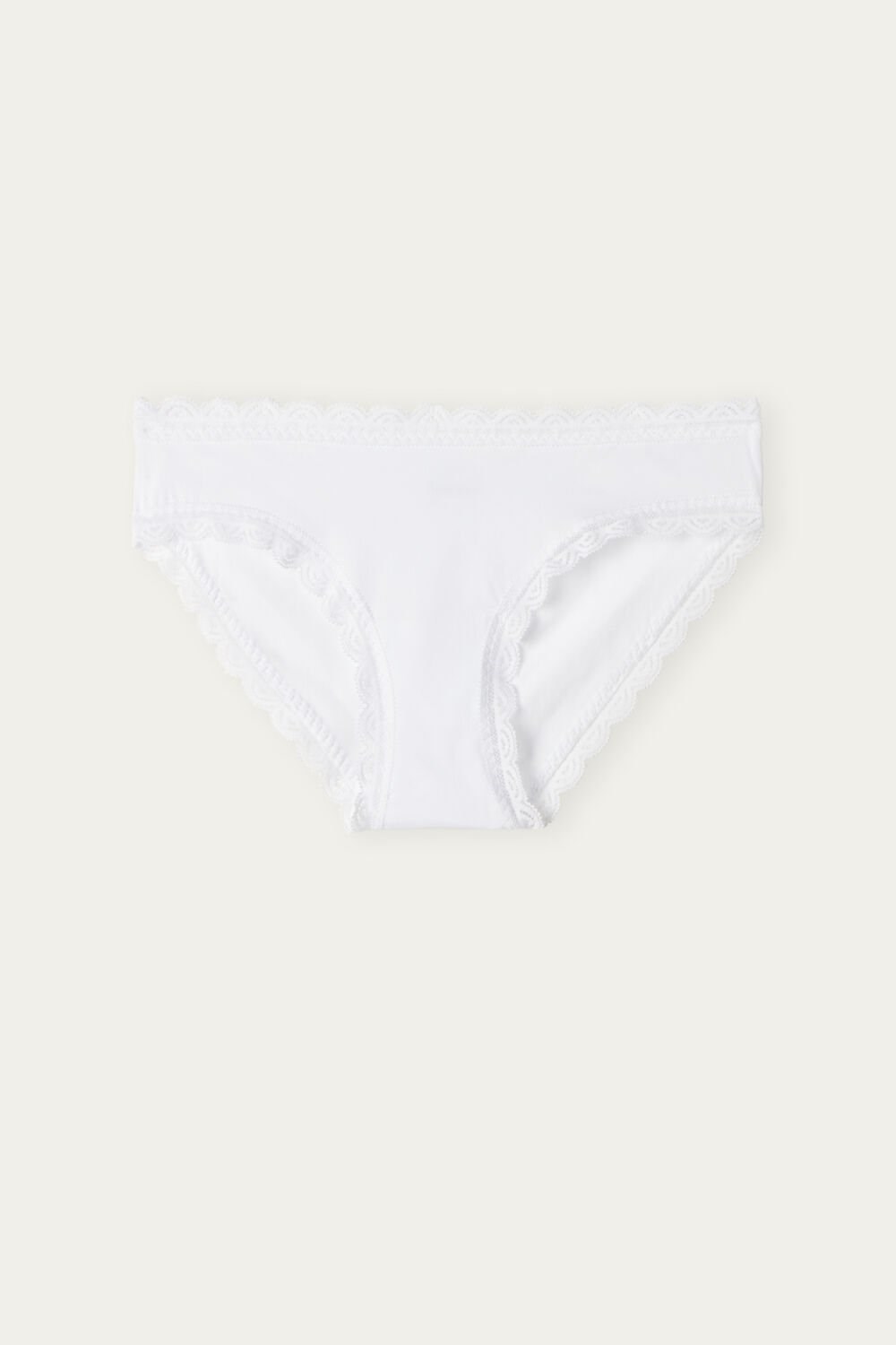 Intimissimi Cotton and Lace Panties White - 001 - White | 8213BWFJZ