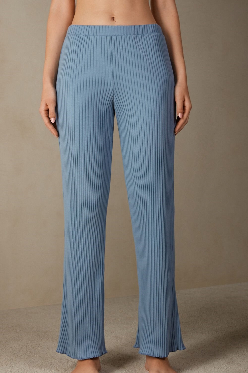 Intimissimi Cozy Mountains Ribbed Pants Blue - 5503 - Bianco | 5031TYEOI