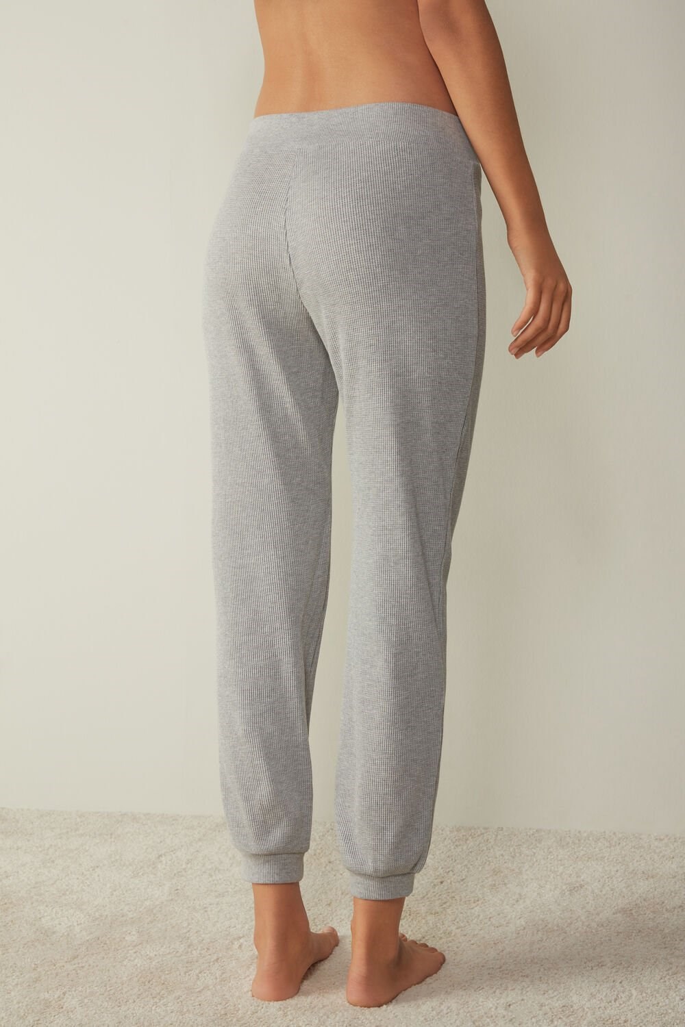 Intimissimi Cozy Waffle Pants Grey - 031 - Light Heathered Grey | 0748FRCSV