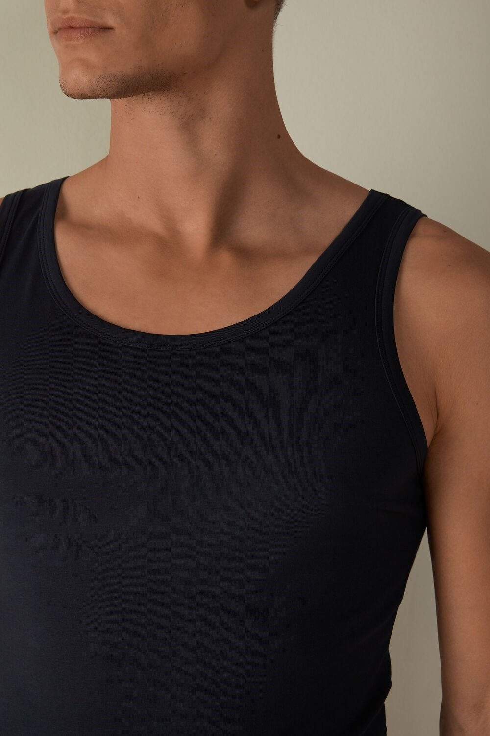 Intimissimi Crew Neck Tank Top Blue - 800 - Midnight Blue | 3102EJHYB