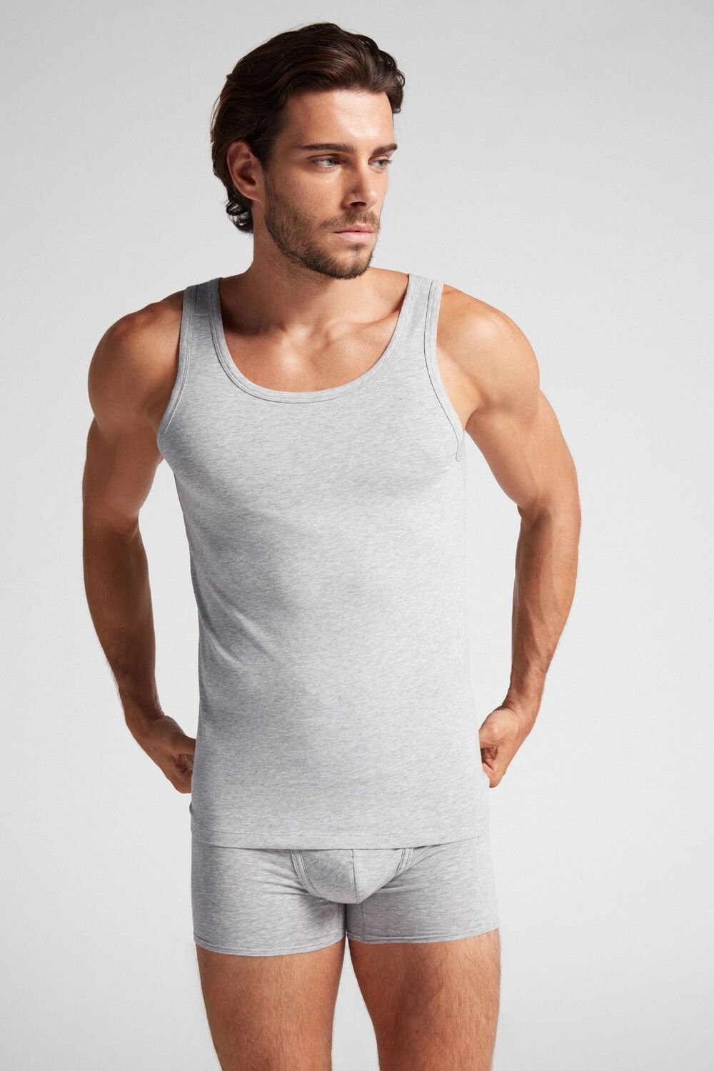 Intimissimi Crew Neck Tank Top Grey - 031 - Light Heathered Grey | 3085JDLPU