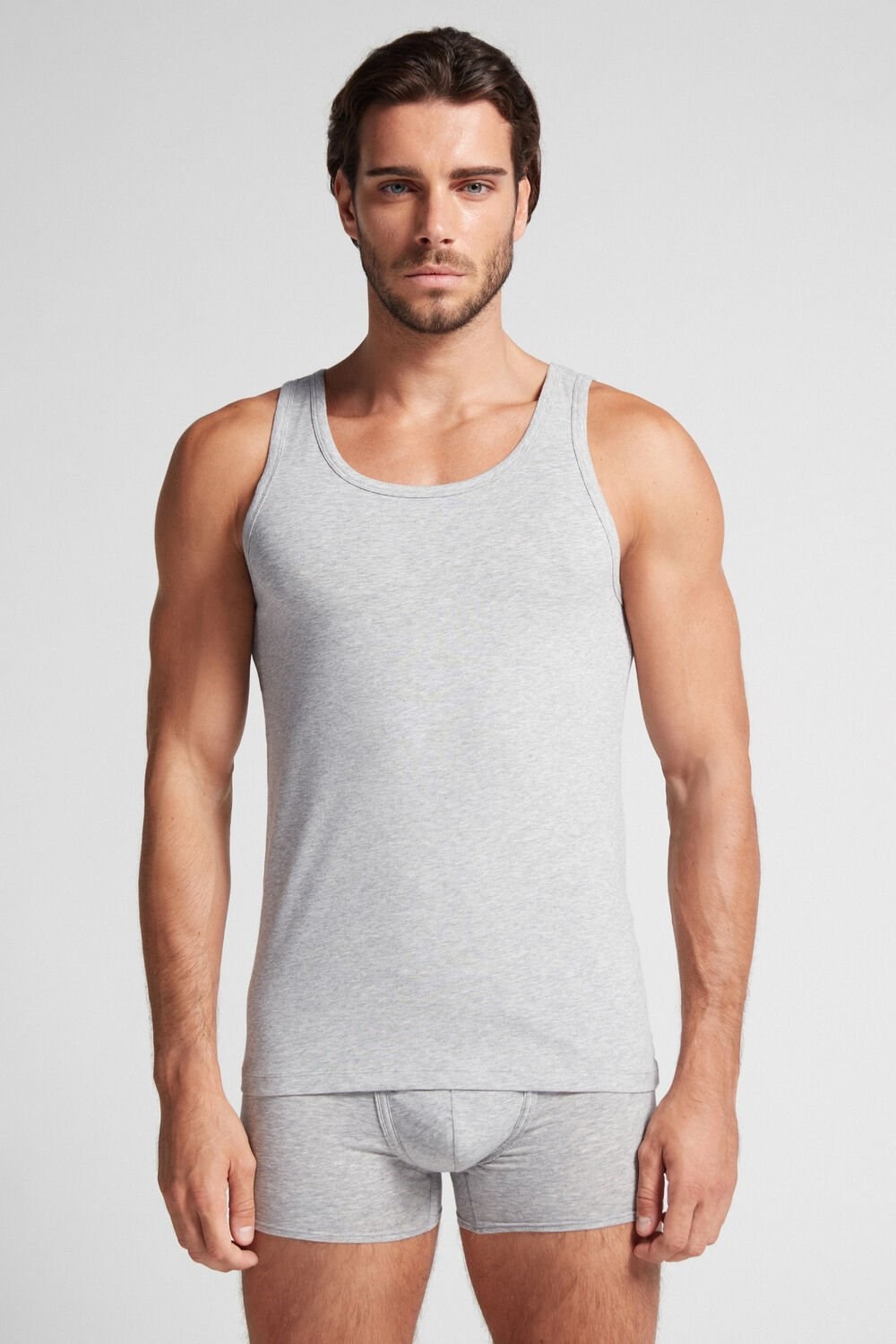 Intimissimi Crew Neck Tank Top Grey - 031 - Light Heathered Grey | 3085JDLPU