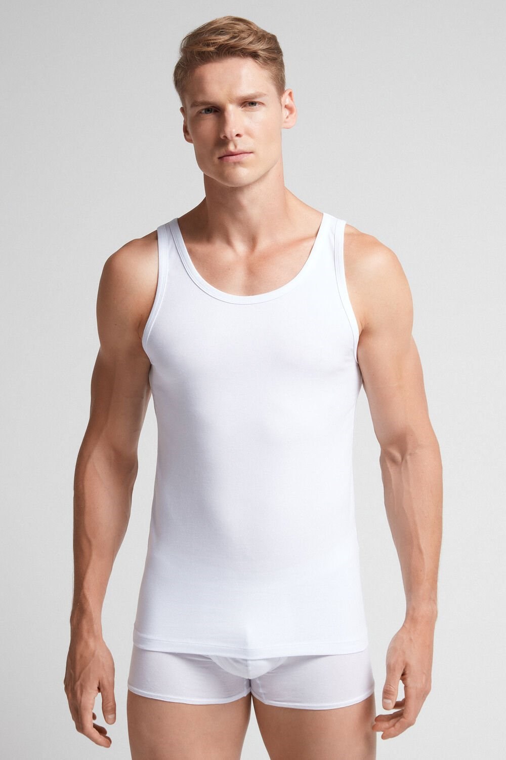 Intimissimi Crew Neck Tank Top White - 001 - White | 1684ANTJL