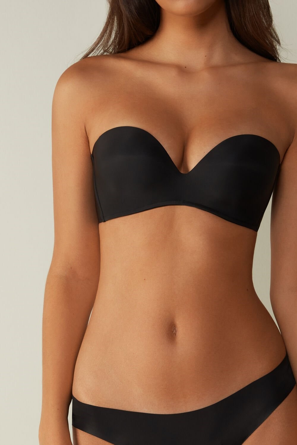 Intimissimi Daila Ultralight Microfiber Bandeau Bra Black - 019 - Black | 6489ODPRH