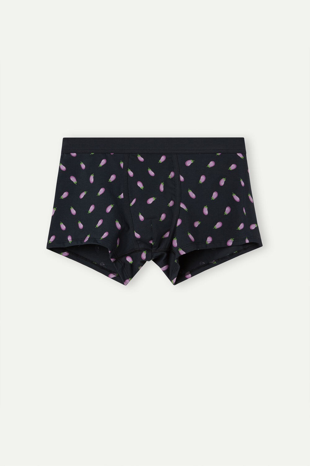 Intimissimi Eggplant Boxers in Stretch Supima® Cotton Blue - 181j - Midnight Blue Eggplant Print | 0812SVNUI