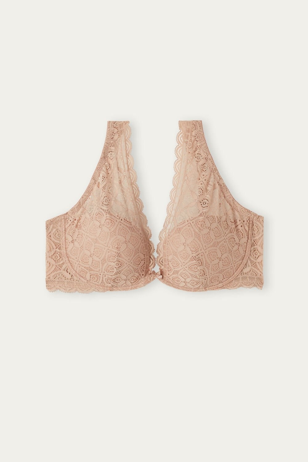 Intimissimi Elena Balconette Bra in Lace Natural - 044 - Soft Beige | 5327UTNIQ