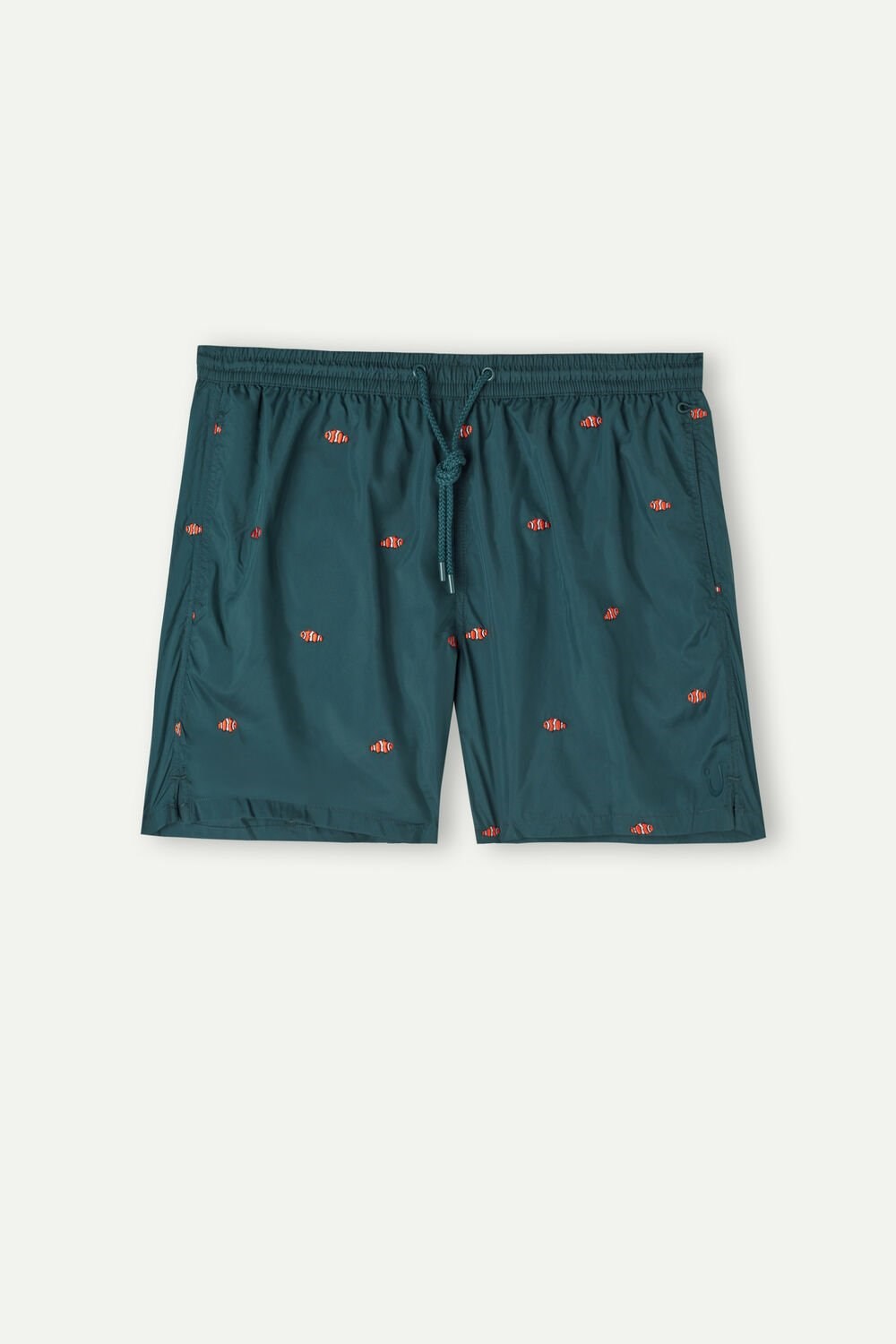 Intimissimi Embroidered Clownfish Swim Trunks Green - 250j - Dark Green Clownfish Embroidery | 4126RAPBV