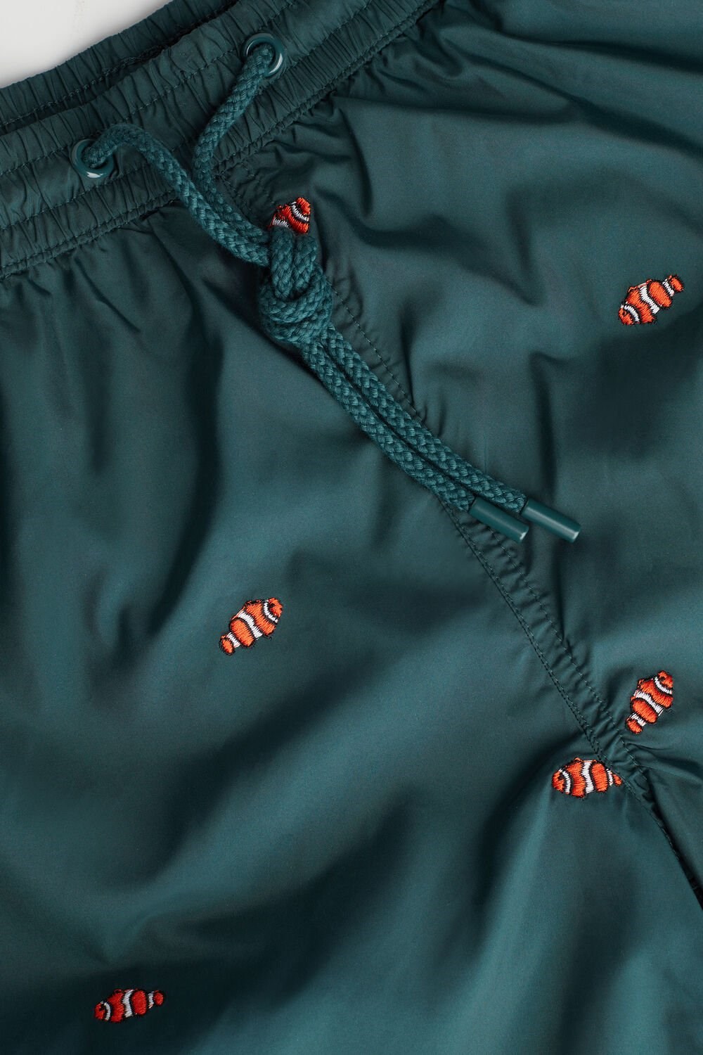 Intimissimi Embroidered Clownfish Swim Trunks Green - 250j - Dark Green Clownfish Embroidery | 4126RAPBV