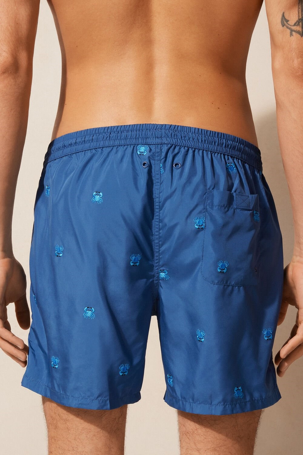 Intimissimi Embroidered Crab Swim Trunks Blue - 253j - Pacific Blue Crab Embroidery | 7960IUQEV