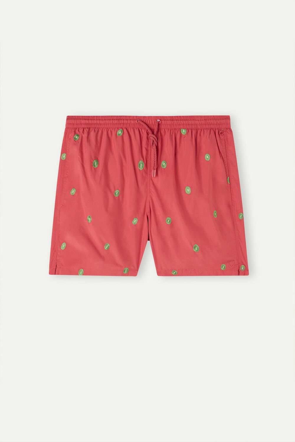 Intimissimi Embroidered Kiwi Swim Trunks Red - 259j - Dark Pink Kiwi Embroidery | 9574GXFZC