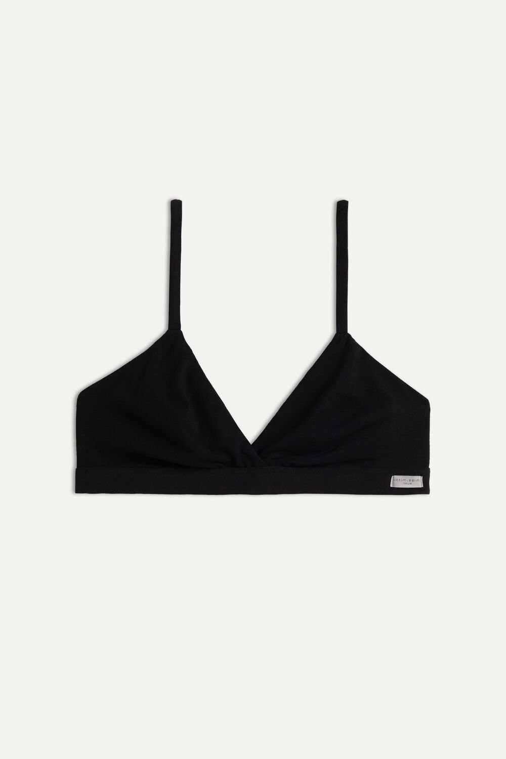 Intimissimi Emma Triangle Bra in Natural Cotton Black - 019 - Black | 3914TCLNJ