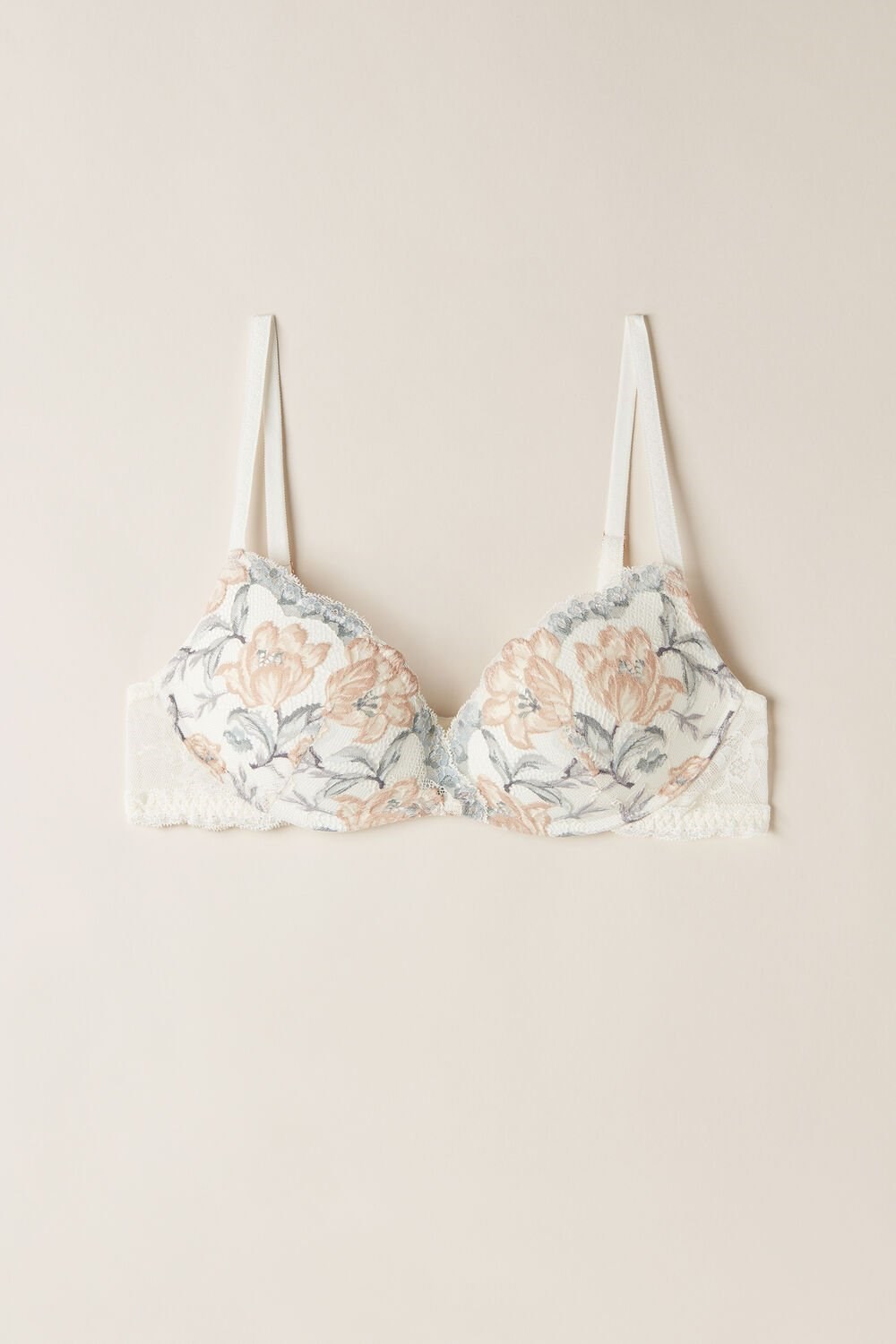 Intimissimi Ephemeral Beauty Gioia Super Push-up Bra White - 990i - Ivory Autumn Beauty Floral Print | 2056ZXGKL