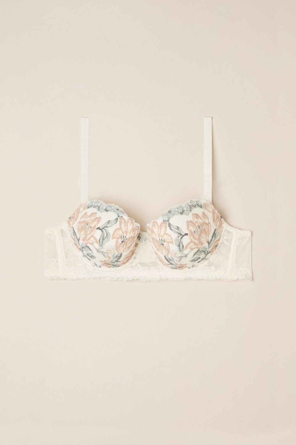 Intimissimi Ephemeral Beauty Sofia Balconette Bra White - 990i - Ivory Autumn Beauty Floral Print | 0182ZDUVG