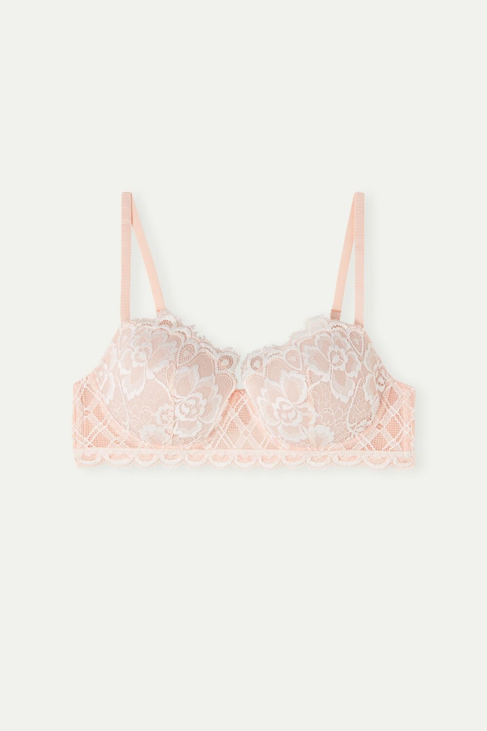 Intimissimi Floral Groove Sofia Balconette Bra Pale Pink - 885i - Light Pink / Ivory | 6732ENOJX