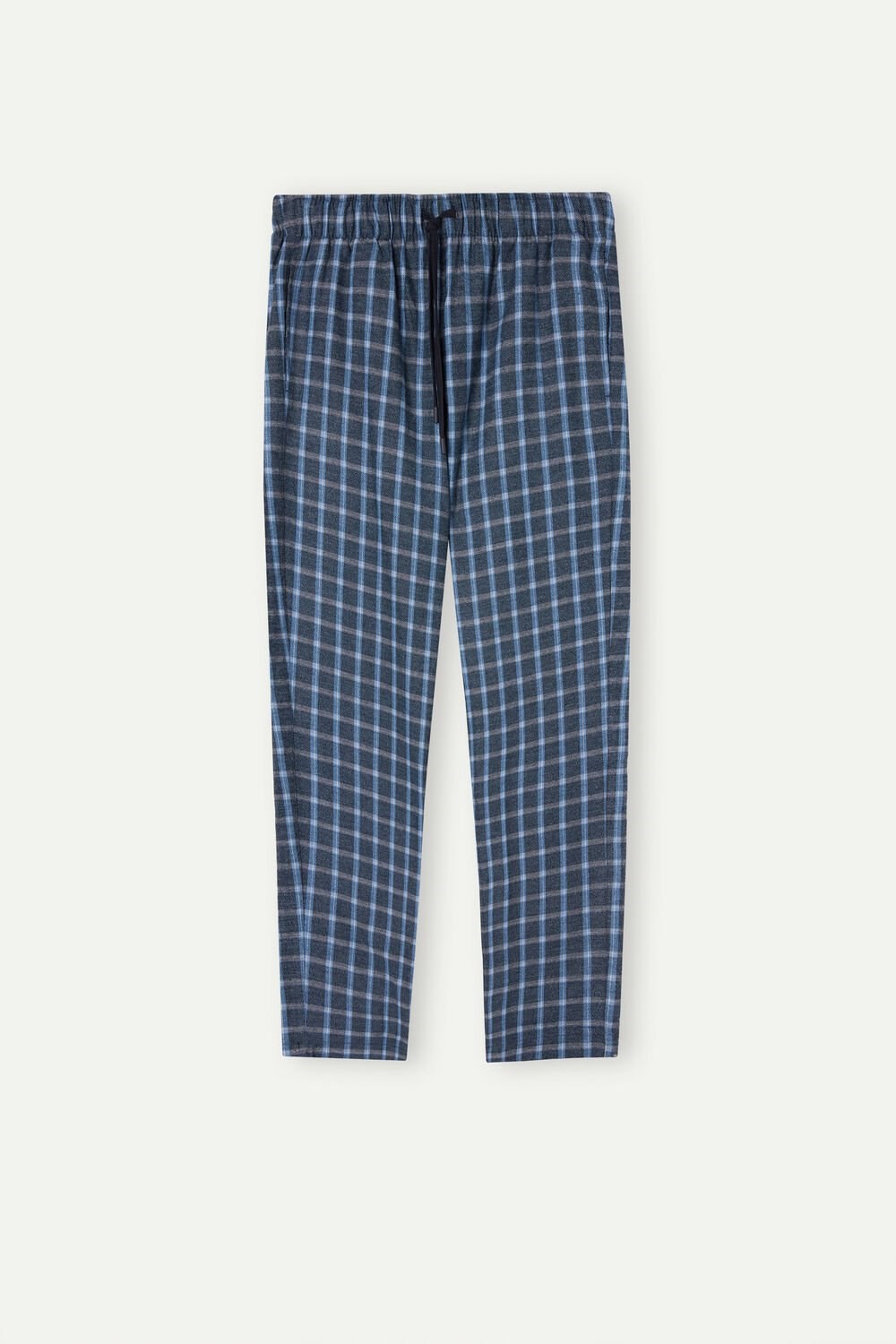 Intimissimi Full Length Pants in Check Patterned Brushed Cloth Blue - 089j - Blue Check | 9637BQKZU