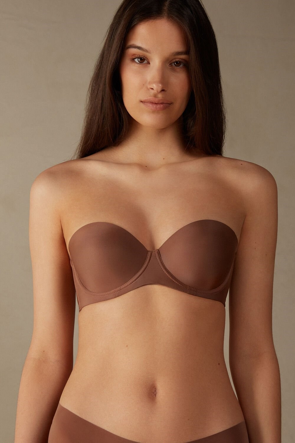 Intimissimi Giada Microfiber Bandeau Bra Natural - 502i - Dark Beige | 7542GQYFR