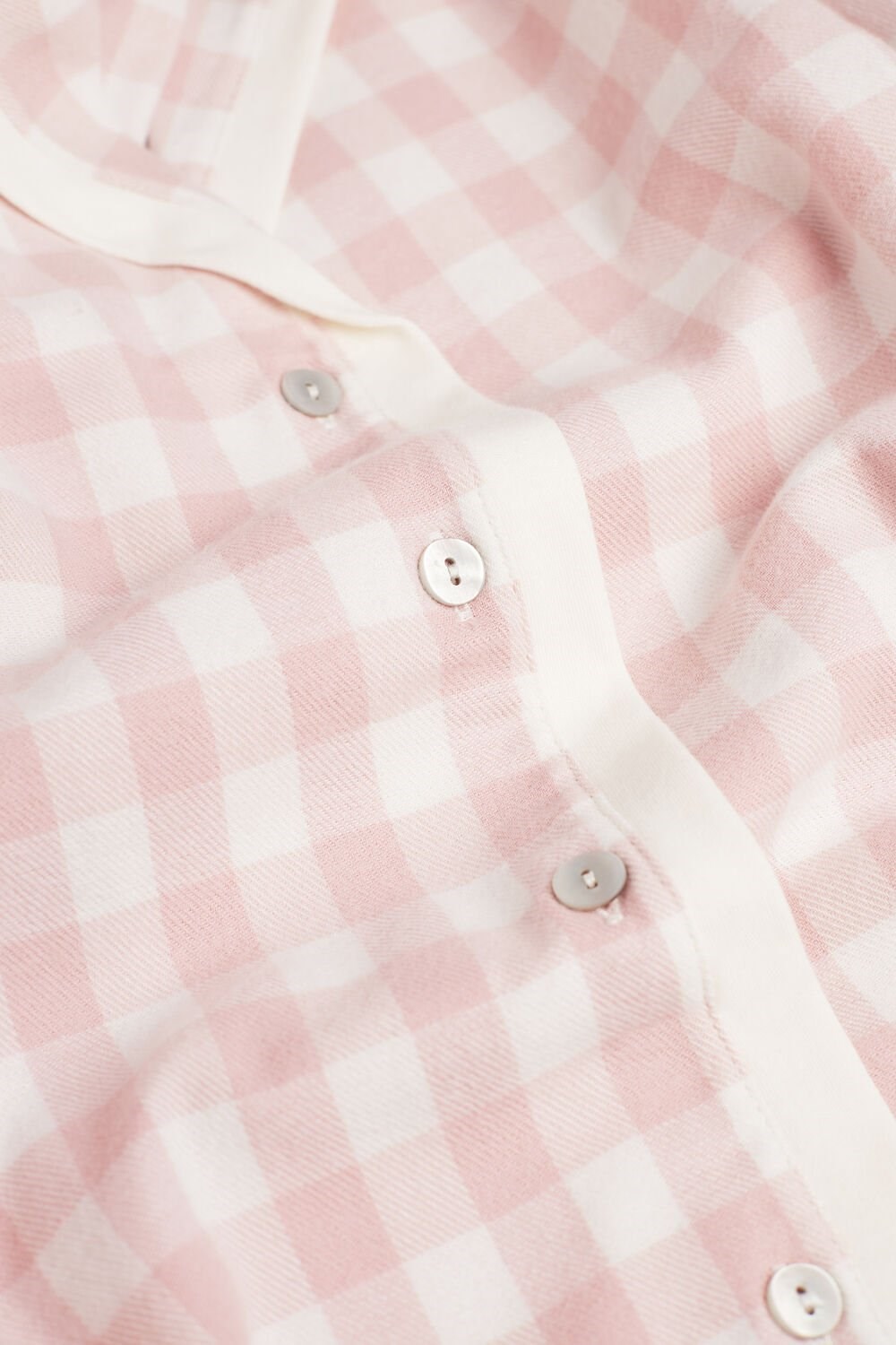 Intimissimi Gingham Lover Shirt in Brushed Cloth White - 895i - Pink Check / Talc | 4903JIVAR