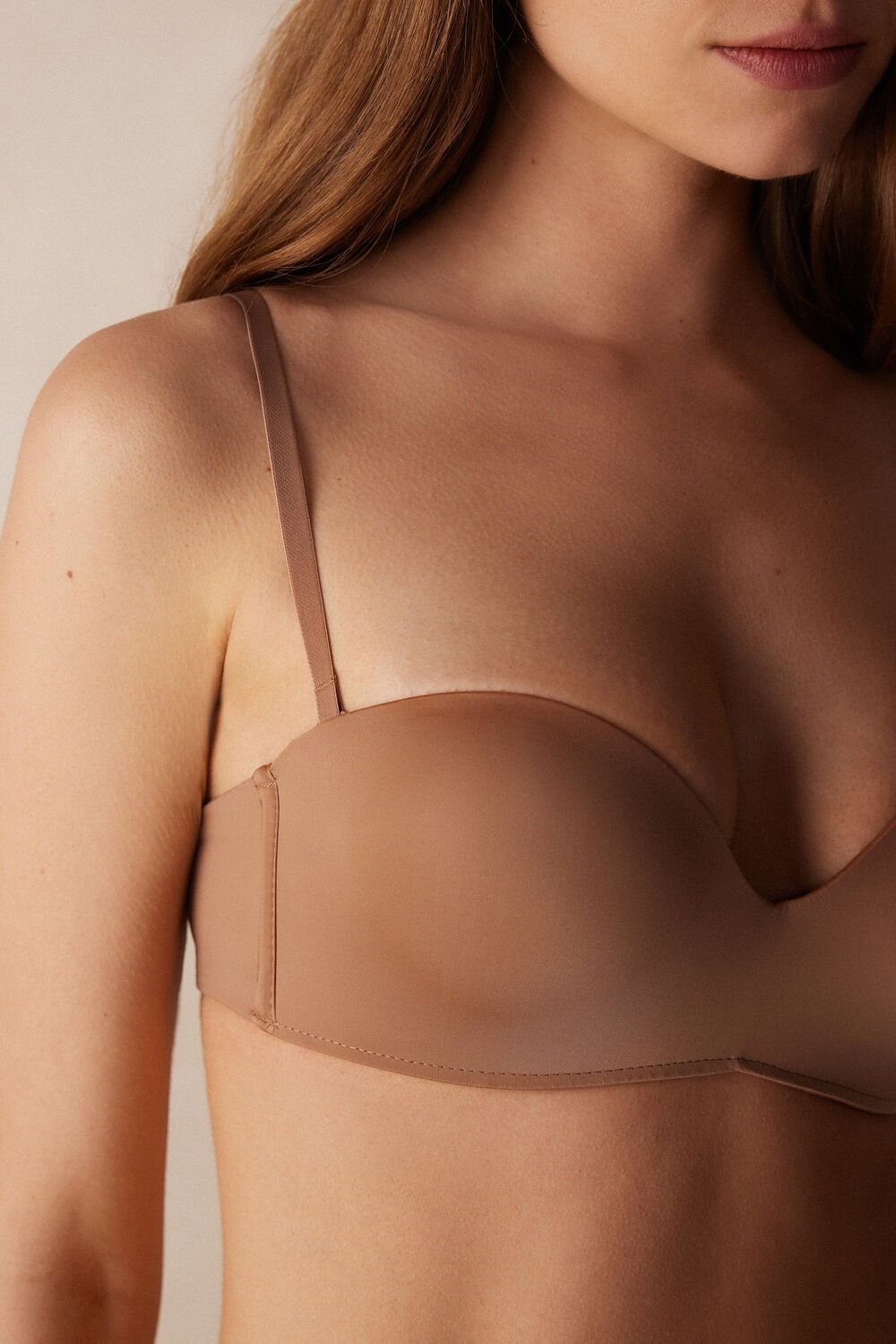 Intimissimi Gioia Bandeau Bra in Ultralight Microfiber Natural - 417i - Medium Beige | 4812LYCHF